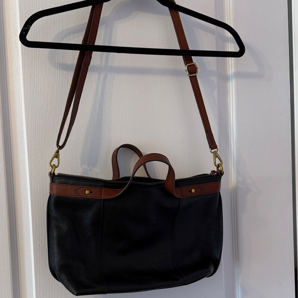 Fossil Black and Brown Shoulder Bag